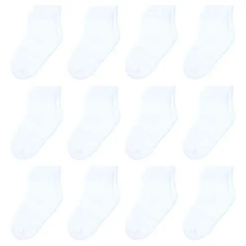HYzgb 12 Pack Non Slip Kids Toddler Baby Socks with Grips for 1-7 Years Boys Girls Cotton Crew Socks Multi Colors - 7