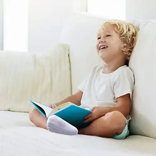 HYzgb 12 Pack Non Slip Kids Toddler Baby Socks with Grips for 1-7 Years Boys Girls Cotton Crew Socks Multi Colors - 6