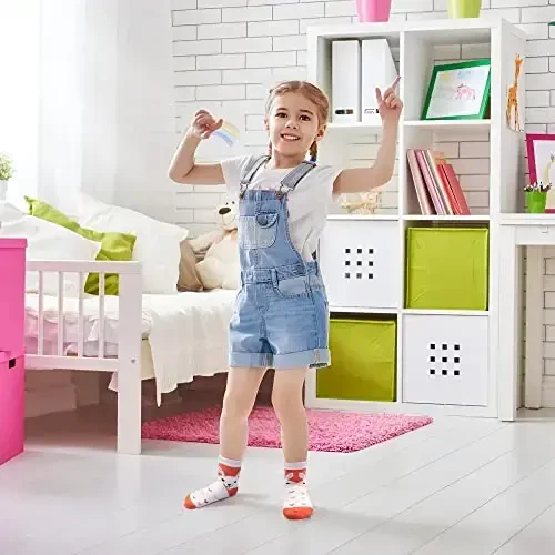 HYzgb 12 Pack Non Slip Kids Toddler Baby Socks with Grips for 1-7 Years Boys Girls Cotton Crew Socks Multi Colors - 6