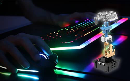 i-rocks K71M RGB Mechanical Gaming Keyboard with Media Control Knob, Gateron Switches (Red), 107 Keys w/Full NKRO, PBT Keycaps, Multimedia Hotkeys, Detachable USB-C Cable and Onboard Storage, Black - 4