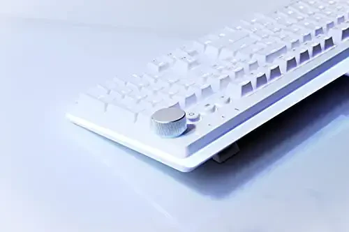 i-rocks K71M RGB Mechanical Gaming Keyboard with Media Control Knob, Switches (Brown), 107 Keys w/Full NKRO, PBT Keycaps, Multimedia Hotkeys, Detachable USB-C Cable and Onboard Storage, White - 3