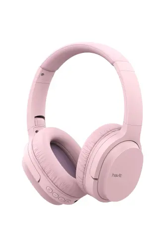 I62 Foldable Over-Ear Bluetooth Headphones with Microphone - Pink 