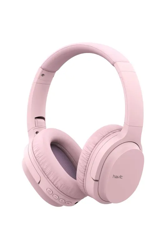 I62 Foldable Over-Ear Bluetooth Headphones with Microphone - Pink - 1