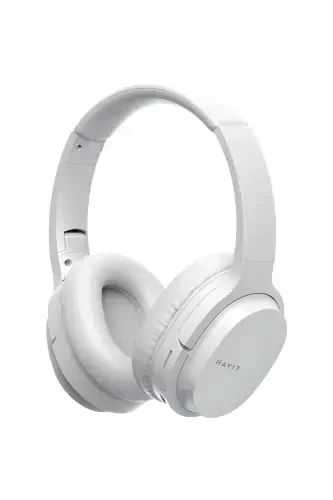I62 Foldable Over-Ear Bluetooth Headset with Microphone - White-White - 1