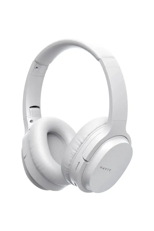 I62 Foldable Over-Ear Bluetooth Headset with Microphone - White-White - HAVIT