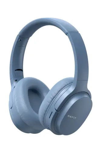 I62 Katlanabilir Kafaüstü Mikrofonlu Bluetooth Kulaklık - Mavi - 1