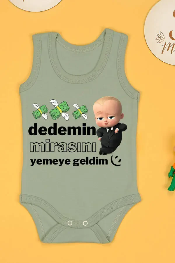 Dedemin Mirasını Yemeye Geldim Baskılı Çıtçıt Body - 1
