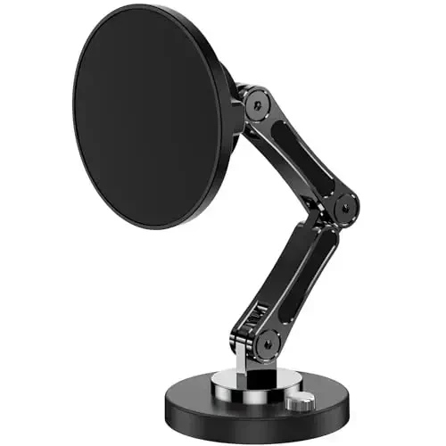 iAXBi Magnetic Car Mount Charger for Mag-Safe, 15W Wireless Fast Charger Phone Holder for Car with Adhesive, 360° Rotatable Zinc Alloy Handsfree Phone Stand - 1