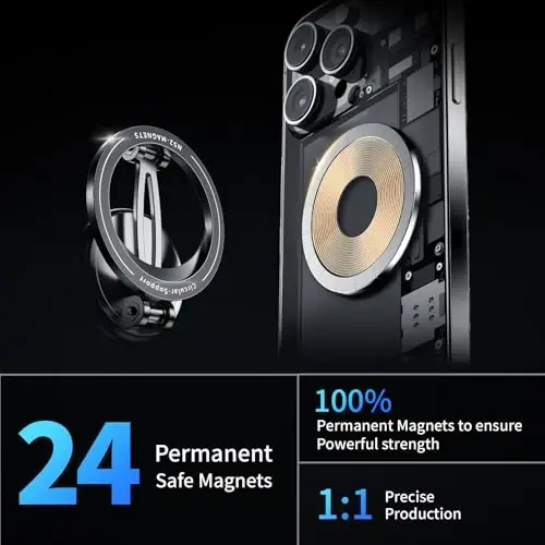 iAXBi Magnetic Phone Holder for Car, Adhesive Magnetic Car Mount for Dashboard, 360° Rotation Compatible with Devices for iPhone 17-12, Hands-Free Car Accessories - 3
