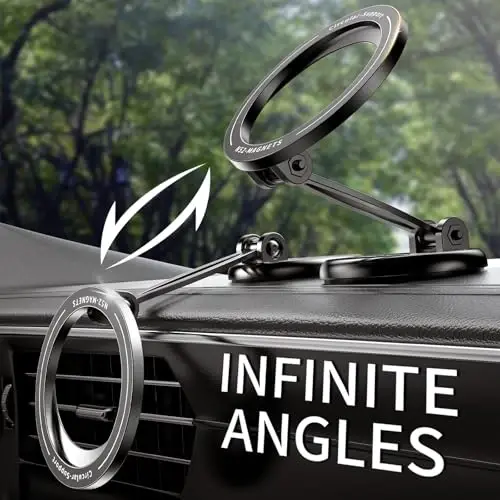 iAXBi Magnetic Phone Holder for Car, Adhesive Magnetic Car Mount for Dashboard, 360° Rotation Compatible with Devices for iPhone 17-12, Hands-Free Car Accessories - 4