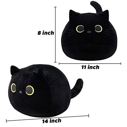 iBccly Black Cat Plush Toy: Soft, Stuffed Animal Pillow, Baby Sofa Decoration, Cat-shaped Design - 37