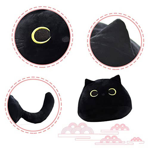 iBccly Black Cat Plush Toy: Soft, Stuffed Animal Pillow, Baby Sofa Decoration, Cat-shaped Design - 26