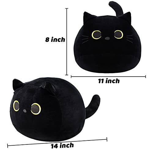 iBccly Black Cat Plush Toy: Soft, Stuffed Animal Pillow, Baby Sofa Decoration, Cat-shaped Design - 11