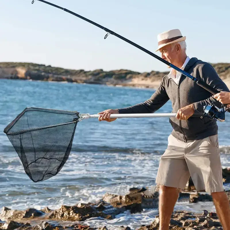 IBEEDOW Fishing Net Long Handle, Fish Landing Net with Telescopic Pole Handle, Collapsible Fishing Nets for Kids Adults in Saltwater Freshwater, Extend to 40-51 Inches - 9