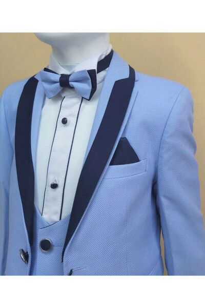 Ice Blue Removable Collar Children's Groom Suit - 1