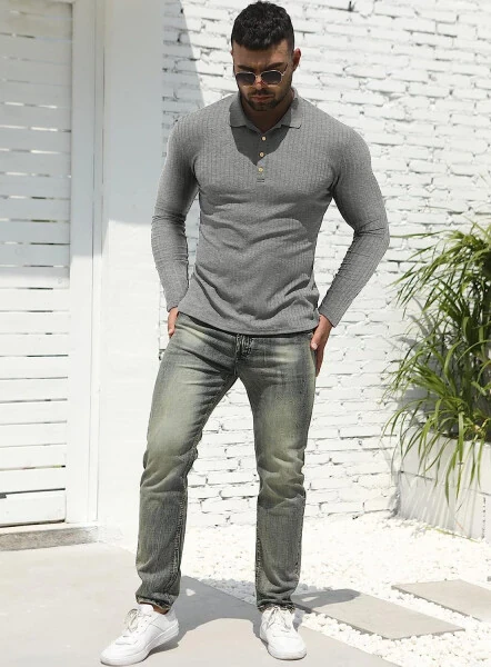 Iceglad Men's Polo Shirts long Sleeve Casual Slim Fit Shirts - ICEGLAD (1)