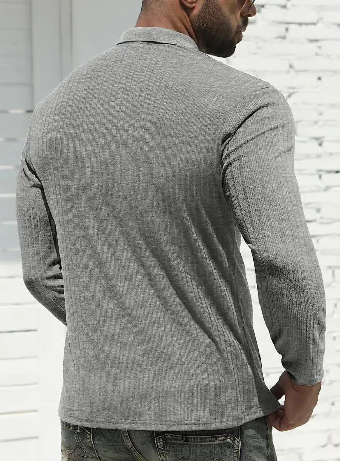 Iceglad Men's Polo Shirts long Sleeve Casual Slim Fit Shirts - 3