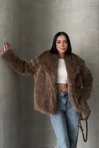 İçi Astarlı Premium Siyah Kürk-Kahverengi - SINEMKIVANC CO (1)