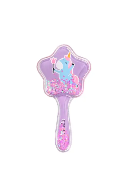 İçi Pırıltılı Unicorn Saç Fırçası Mor 20201W-Mor - 1