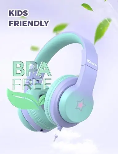iClever HS19S Детские наушники, ограничитель безопасной громкости 85 дБ - Стереонаушники Over Ear для детей мальчиков девочек, складные проводные наушники с разъемом 3,5 мм для iPad/планшета/школы/путешествий - 4
