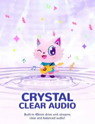 iClever Kids Headphones USB C, LED Light Up, 85dBA Safe Volume, Stereo Sound Toddler Headphones for Travel School, Kids Headphone with Cord for iPad Tablets, Meow Lollipop-Purple - 5