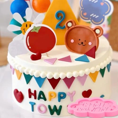 ICNYEKl Happy Birthday Chocolate Silicone Molds 6 Pcs, Letter Cake Decoration Fondant Mold, for Baby Showers, Birthday Party, Candy, Cookies, Marzipan, Gum, Butter, Dough, Epoxy Resin, Polymer Clay - 3