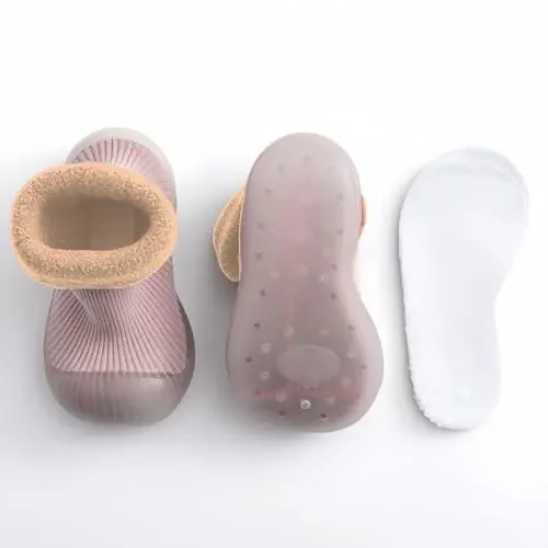Icosylify Baby Boys Girls First Walking Shoes Sirpanmaydigan Yumshoq Taglikli Krossovkalar Go'dak Chaqaloq Paypoq Poyafzallari Uy paypoqlari - 4