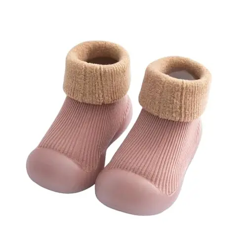 icosylify Baby Boys Girls First Walking Shoes Non Slip Soft Sole Sneakers Toddler Infant Sock Shoes Slipper socks - 1