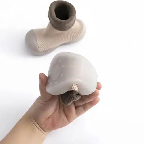 Icosylify chaqaloq o'g'il bolalar qizlar birinchi qadam poyabzallari sirpanmaydigan yumshoq taglikli krossovkalar yosh chaqaloq paypoq poyabzallari uy paypoqlari - 5