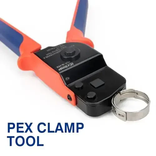 iCrimp ICP-BJ02 PEX Clamp Cinch Tool, One Handed PEX Crimping Tool for Pinching 3/8-in, 1/2-in, 3/4-in, 1-in PEX Clamp Rings, Patented - 3