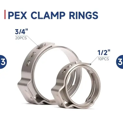 iCrimp ICP-BJ03 PEX Clamp Tool for Cinch and Removal of 3/8-in, 1/2-in, 3/4-in and 1-in PEX Clamp Rings, One-handed PEX Crimping Tool - 4