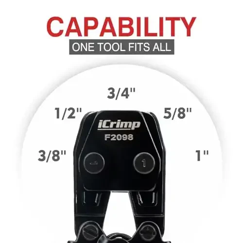 iCRIMP KIT-1096D PEX Clamp Tool Kit for 3/8 to 1 inch PEX Cinch Clamps, with 20pcs 1/2 inch & 10pcs 3/4 inch PEX Cinch Clamp Rings, PEX Tubing Cutter, All-in-one PEX Crimping Tool Kit - 5