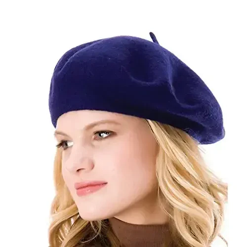 ICSTH French Beret - Wool Solid Color Womens Beanie Cap Hat 