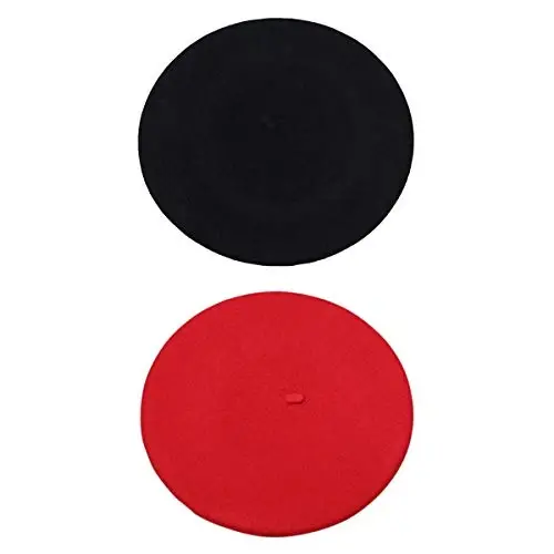 ICSTH French Beret - Wool Solid Color Womens Beanie Cap Hat - 1