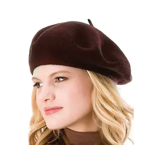 ICSTH French Beret - Wool Solid Color Womens Beanie Cap Hat - ICSTH