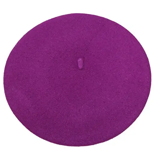 ICSTH French Beret - Wool Solid Color Womens Beanie Cap Hat - 1