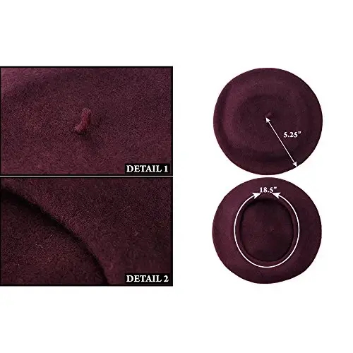 ICSTH French Beret - Wool Solid Color Womens Beanie Cap Hat - ICSTH (1)