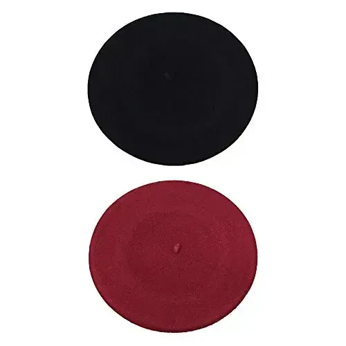 ICSTH French Beret - Wool Solid Color Womens Beanie Cap Hat - 1