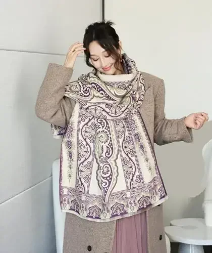 iCuviy Fashion Large Scarf Winter PasModazoneina Shawls & Wraps for Women Extra Soft CasModazoneere Feel Throw Womens Cold Scarfs - 5