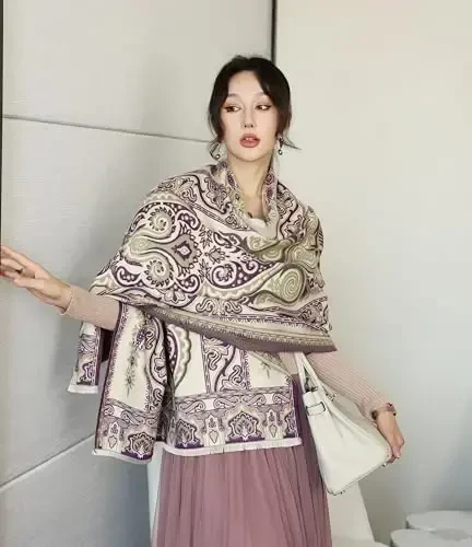 iCuviy Fashion Large Scarf Winter PasModazoneina Shawls & Wraps for Women Extra Soft CasModazoneere Feel Throw Womens Cold Scarfs - 6