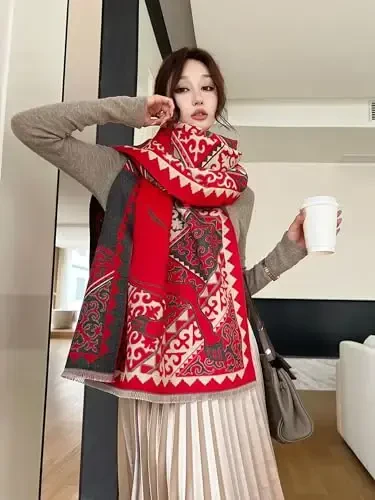 iCuviy Large Soft Scarves PasModazoneina Shawls & Wraps for Women CasModazoneere Feel Women's Scarves - 3