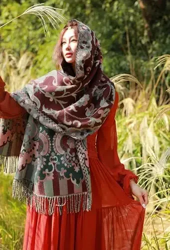 iCuviy Fashion Large Scarf Winter PasModazoneina Shawls & Wraps for Women Extra Soft CasModazoneere Feel Throw Womens Cold Scarfs - 2