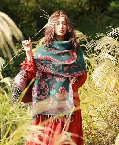 iCuviy Fashion Large Scarf Winter PasModazoneina Shawls & Wraps for Women Extra Soft CasModazoneere Feel Throw Womens Cold Scarfs - 4