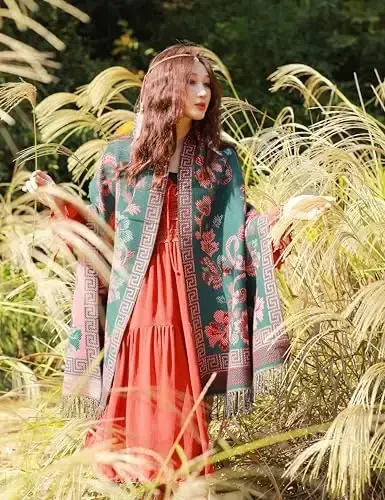 iCuviy Fashion Large Scarf Winter PasModazoneina Shawls & Wraps for Women Extra Soft CasModazoneere Feel Throw Womens Cold Scarfs - 3