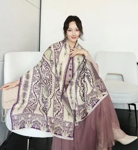 iCuviy Fashion Large Scarf Winter PasModazoneina Shawls & Wraps for Women Extra Soft CasModazoneere Feel Throw Womens Cold Scarfs - 2