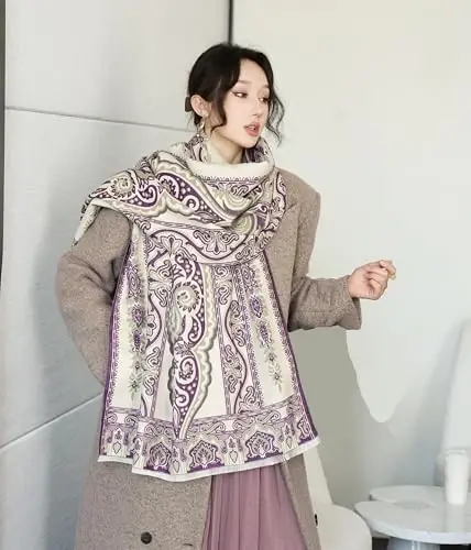 iCuviy Fashion Large Scarf Winter PasModazoneina Shawls & Wraps for Women Extra Soft CasModazoneere Feel Throw Womens Cold Scarfs - 3