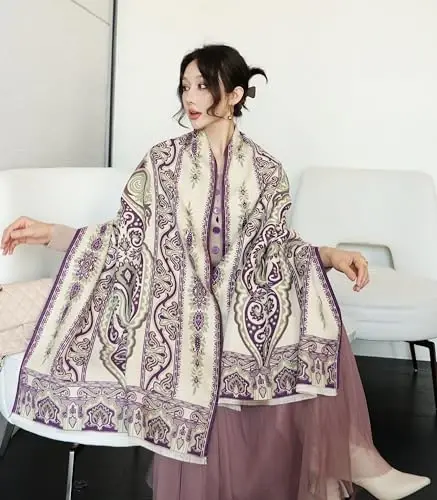 iCuviy Fashion Large Scarf Winter PasModazoneina Shawls & Wraps for Women Extra Soft CasModazoneere Feel Throw Womens Cold Scarfs - 4