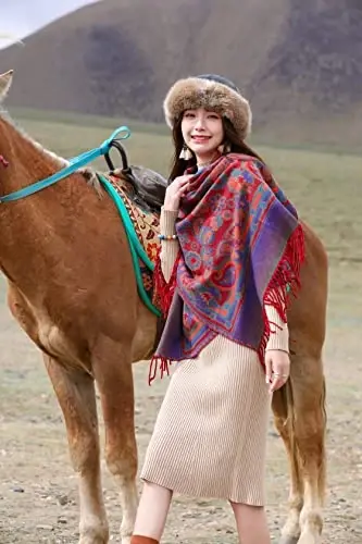 iCuviy Fashion Large Scarf Winter PasModazoneina Shawls & Wraps for Women Extra Soft CasModazoneere Feel Throw Womens Cold Scarfs - 4