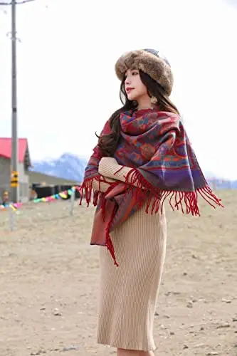 iCuviy Fashion Large Scarf Winter PasModazoneina Shawls & Wraps for Women Extra Soft CasModazoneere Feel Throw Womens Cold Scarfs - 5