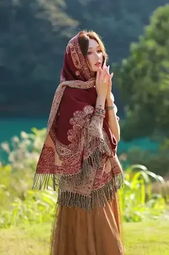 iCuviy Fashion Large Scarf Winter PasModazoneina Shawls & Wraps for Women Extra Soft CasModazoneere Feel Throw Womens Cold Scarfs - 4